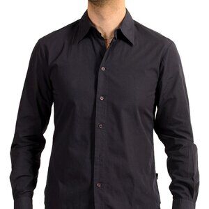 Exte " Men's Deep Blue Long Sleeve Casual Shirt  Us S IT 48